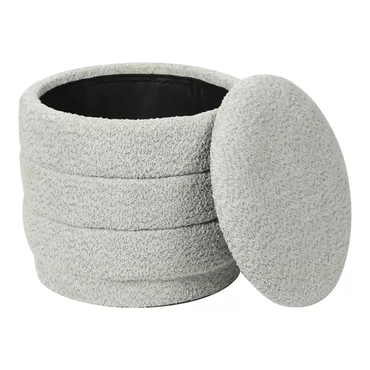 Σκαμπό-μπαούλο Bettia pakoworld μπουκλέ μέντα Φ41x38.5εκ