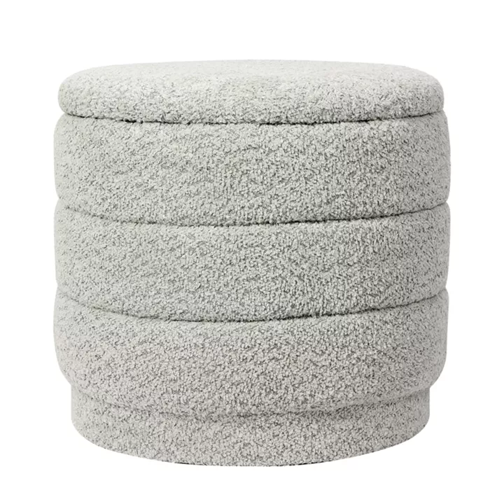 Σκαμπό-μπαούλο Bettia pakoworld μπουκλέ μέντα Φ41x38.5εκ