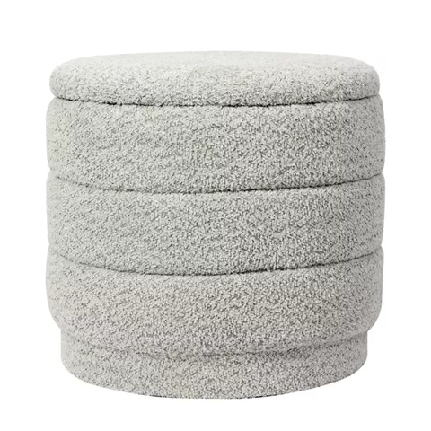 Σκαμπό-μπαούλο Bettia pakoworld μπουκλέ μέντα Φ41x38.5εκ