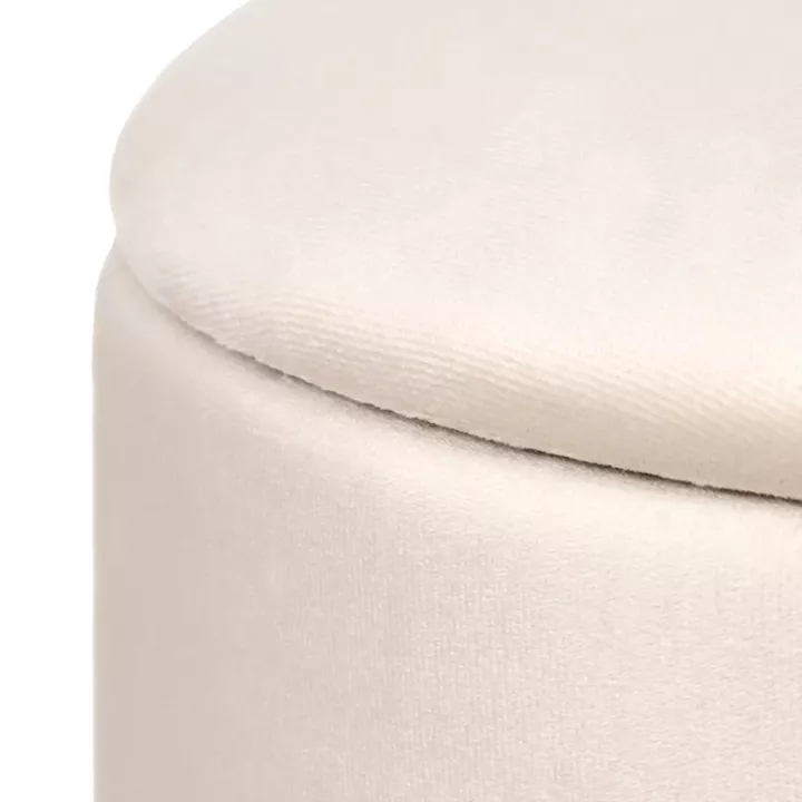 Stool-trunk Terina pakoworld cream velvet D46x42cm