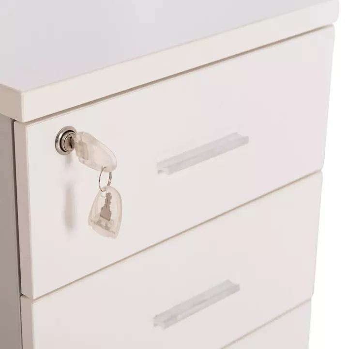 ΣΥΡΤΑΡΙΕΡΑ ΓΡΑΦΕΙΟΥ ΜΕ ΚΛΕΙΔΑΡΙΑ VANCE HM2159 ΛΕΥΚΗ ΜΕΛΑΜΙΝΗ-ΡΟΔΑΚΙΑ 39x40x60Υεκ.