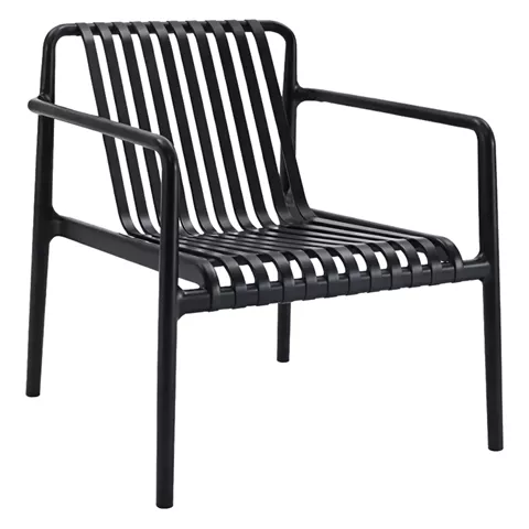 OUTDOOR LOUNGE ARMCHAIR MALEN HM6626.02 BLACK POLYPROPYLENE 66x77x76Hcm