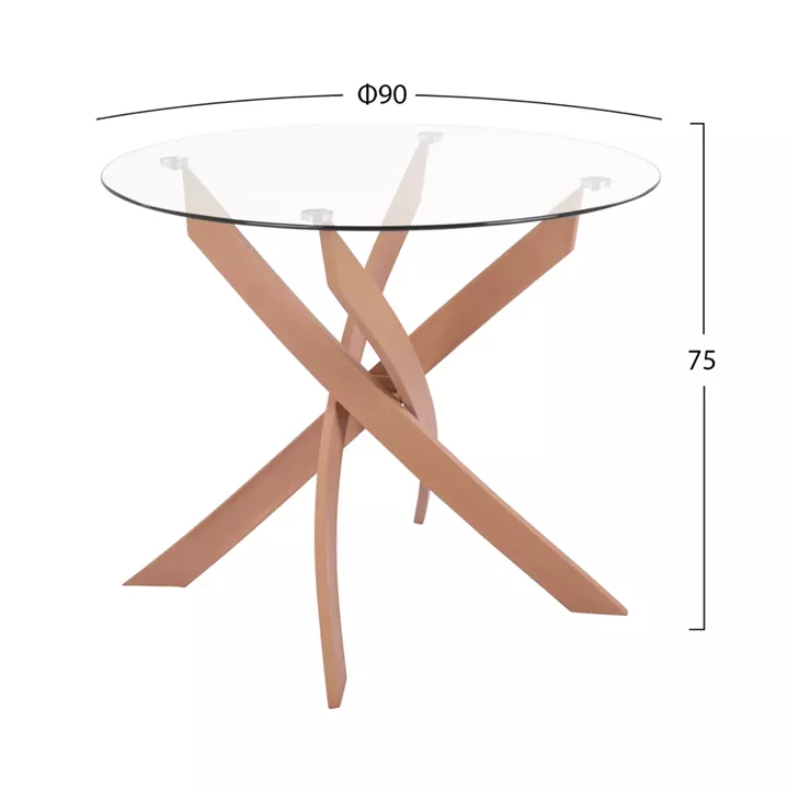 ΣΕΤ ΤΡΑΠΕΖΑΡΙΑΣ 5ΤΜΧ ΕΣ.ΧΩΡΟΥ JAFARU HM10885.12 ΣΤΡΟΓΓΥΛΟ ΤΡΑΠΕΖΙ Φ90 & 4 ΚΑΡΕΚΛΕΣ--ΜΠΕΖ