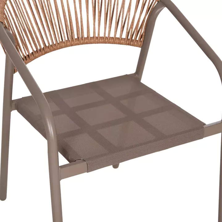 OUTDOOR DINING SET 5PCS ADAM HM10727.04 METAL CHAIRS & TABLE 110x60cm CHAMPAGNE