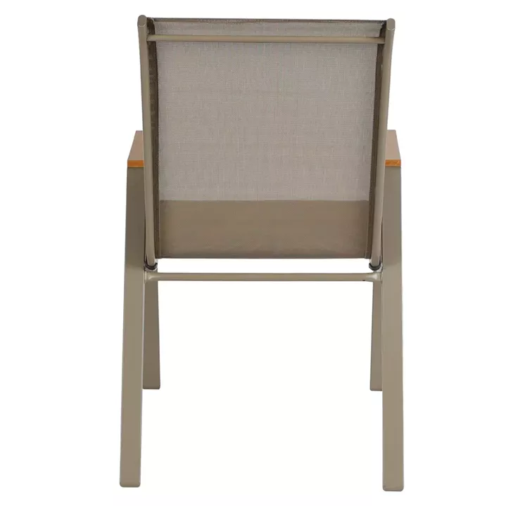 OUTDOOR DINING SET 5PCS LEONE HM10835.04 METAL CHAIRS & TABLE 110x60cm CHAMPAGNE