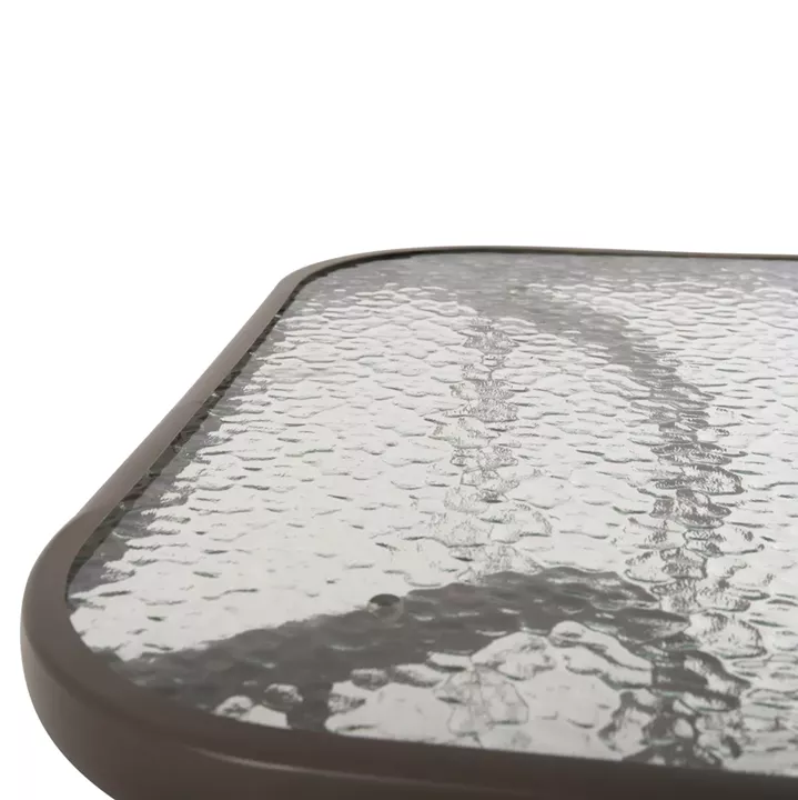 OUTDOOR DINING SET 5PCS LEONE HM10835.04 METAL CHAIRS & TABLE 110x60cm CHAMPAGNE