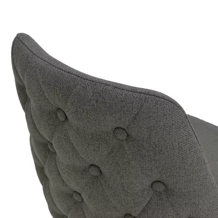 Zedna chair pakoworld anthracite fabric with black metal legs 51x58x84cm