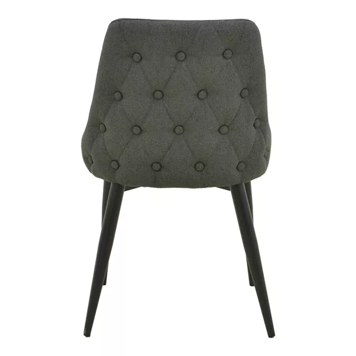 Zedna chair pakoworld anthracite fabric with black metal legs 51x58x84cm