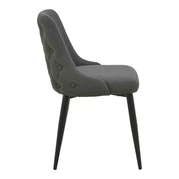 Zedna chair pakoworld anthracite fabric with black metal legs 51x58x84cm