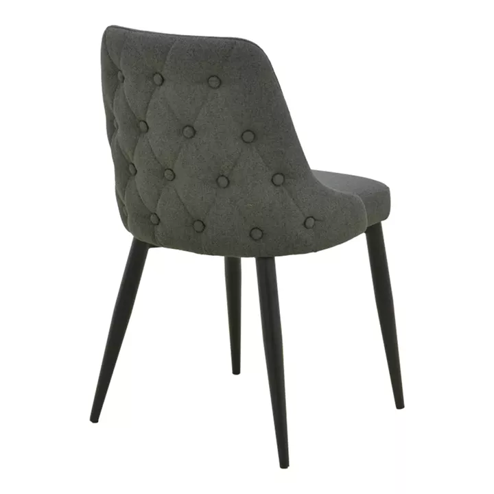 Zedna chair pakoworld anthracite fabric with black metal legs 51x58x84cm
