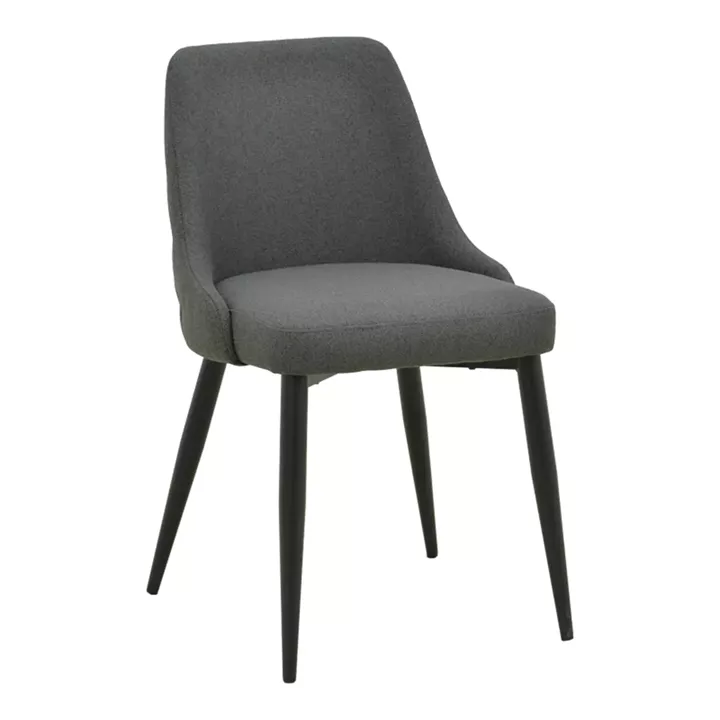 Zedna chair pakoworld anthracite fabric with black metal legs 51x58x84cm