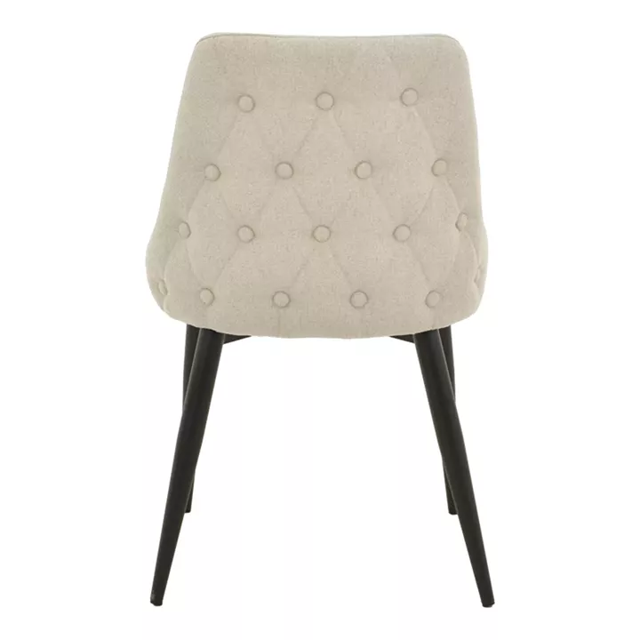 Καρέκλα Zedna pakoworld μπεζ ύφασμα με μαύρα μεταλλικά πόδια 51x58x84εκ