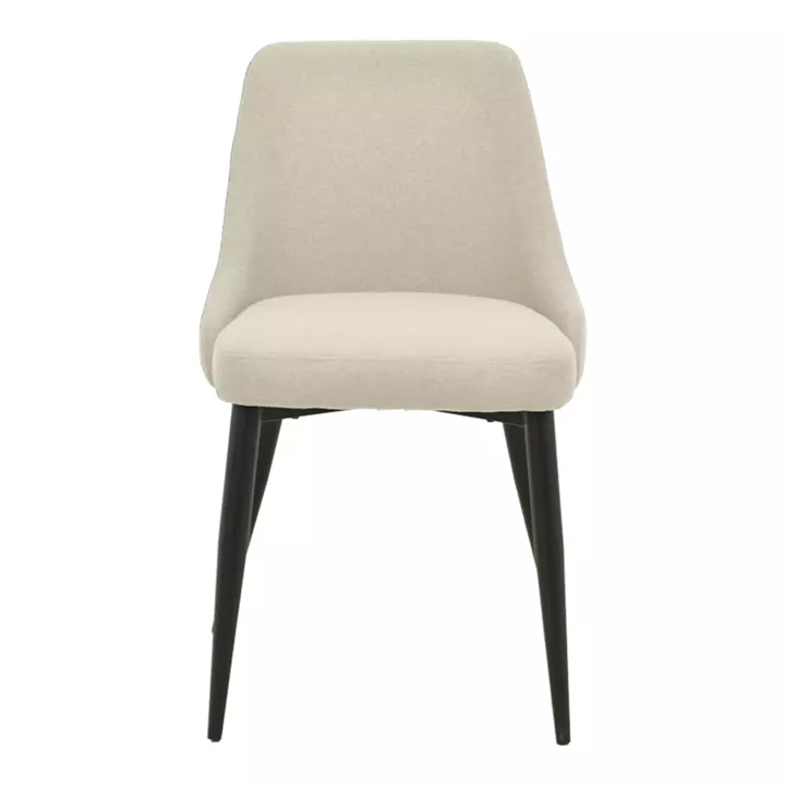 Καρέκλα Zedna pakoworld μπεζ ύφασμα με μαύρα μεταλλικά πόδια 51x58x84εκ
