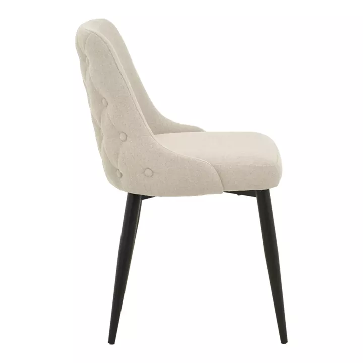 Καρέκλα Zedna pakoworld μπεζ ύφασμα με μαύρα μεταλλικά πόδια 51x58x84εκ