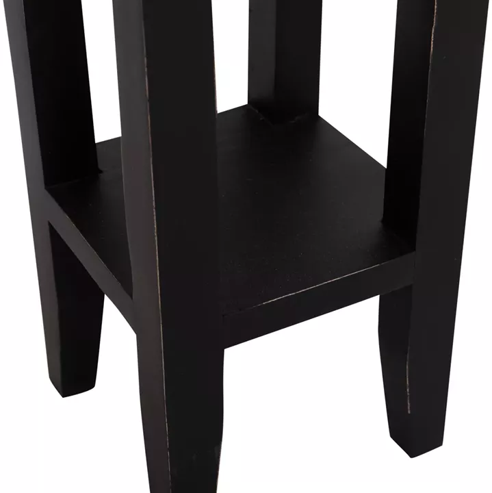 ΒΟΗΘΗΤΙΚΟ ΤΡΑΠΕΖΑΚΙ RAMU HM9484.02 ΑΠΟ ΜΑΟΝΙ ΞΥΛΟ ΜΑΥΡΟ ΜΕ ΣΥΡΤΑΡΑΚΙ 25x25x66,5Υεκ