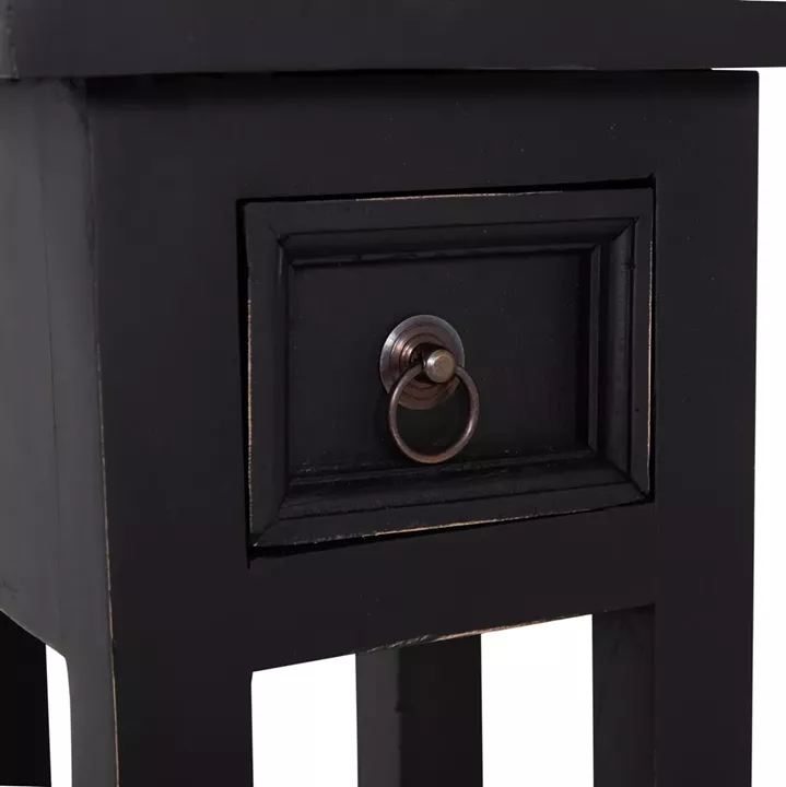 ΒΟΗΘΗΤΙΚΟ ΤΡΑΠΕΖΑΚΙ RAMU HM9484.02 ΑΠΟ ΜΑΟΝΙ ΞΥΛΟ ΜΑΥΡΟ ΜΕ ΣΥΡΤΑΡΑΚΙ 25x25x66,5Υεκ