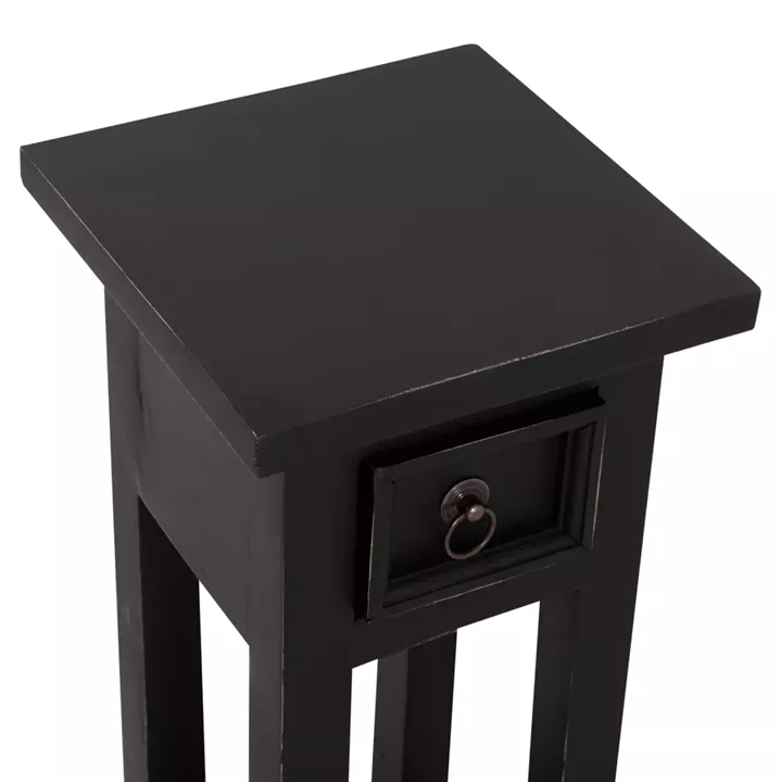 ΒΟΗΘΗΤΙΚΟ ΤΡΑΠΕΖΑΚΙ RAMU HM9484.02 ΑΠΟ ΜΑΟΝΙ ΞΥΛΟ ΜΑΥΡΟ ΜΕ ΣΥΡΤΑΡΑΚΙ 25x25x66,5Υεκ