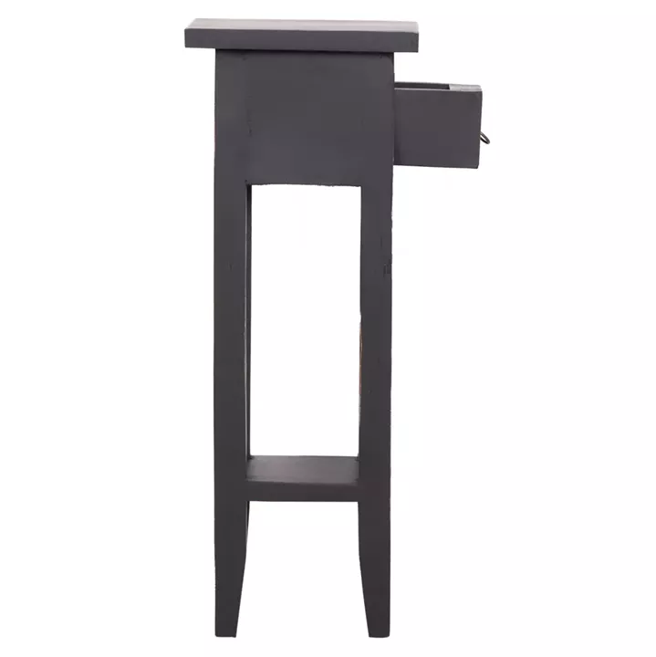 ΒΟΗΘΗΤΙΚΟ ΤΡΑΠΕΖΑΚΙ RAMU HM9484.02 ΑΠΟ ΜΑΟΝΙ ΞΥΛΟ ΜΑΥΡΟ ΜΕ ΣΥΡΤΑΡΑΚΙ 25x25x66,5Υεκ