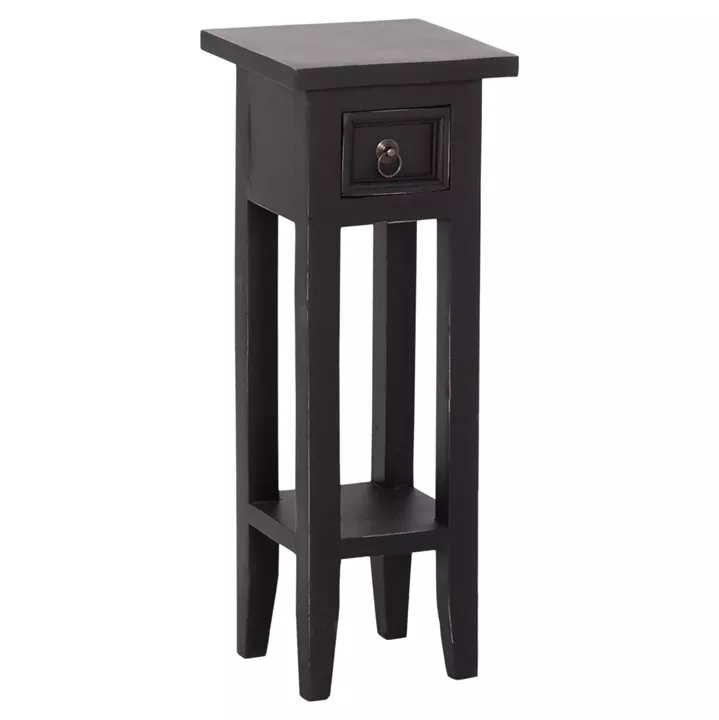 ΒΟΗΘΗΤΙΚΟ ΤΡΑΠΕΖΑΚΙ RAMU HM9484.02 ΑΠΟ ΜΑΟΝΙ ΞΥΛΟ ΜΑΥΡΟ ΜΕ ΣΥΡΤΑΡΑΚΙ 25x25x66,5Υεκ