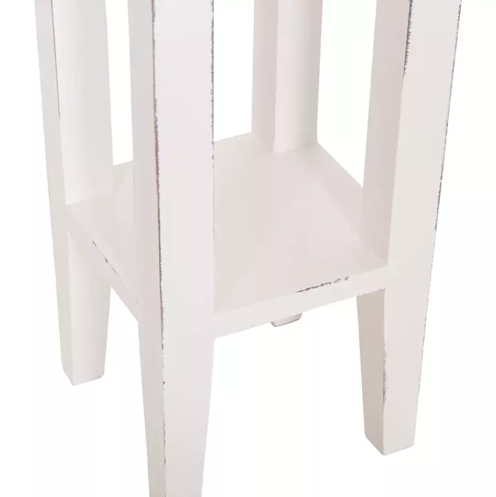 ΒΟΗΘΗΤΙΚΟ ΤΡΑΠΕΖΑΚΙ RAMU HM9484.03 ΑΠΟ ΜΑΟΝΙ ΞΥΛΟ ΛΕΥΚΟ ΜΕ ΣΥΡΤΑΡΑΚΙ 25x25x66,5Υεκ