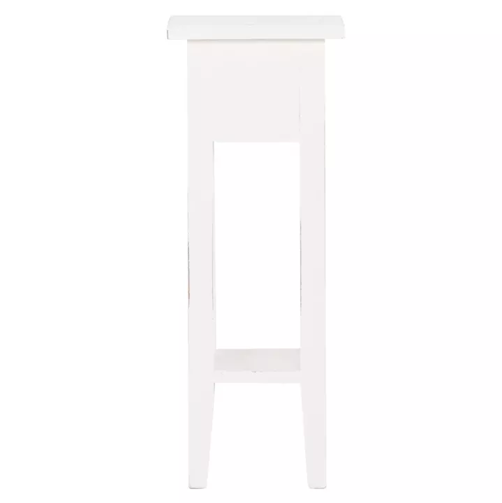 ΒΟΗΘΗΤΙΚΟ ΤΡΑΠΕΖΑΚΙ RAMU HM9484.03 ΑΠΟ ΜΑΟΝΙ ΞΥΛΟ ΛΕΥΚΟ ΜΕ ΣΥΡΤΑΡΑΚΙ 25x25x66,5Υεκ