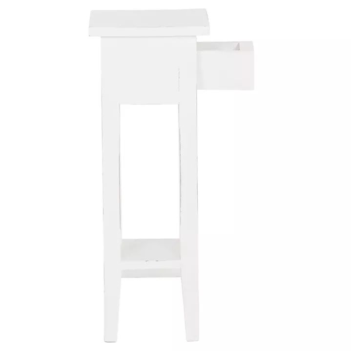 ΒΟΗΘΗΤΙΚΟ ΤΡΑΠΕΖΑΚΙ RAMU HM9484.03 ΑΠΟ ΜΑΟΝΙ ΞΥΛΟ ΛΕΥΚΟ ΜΕ ΣΥΡΤΑΡΑΚΙ 25x25x66,5Υεκ