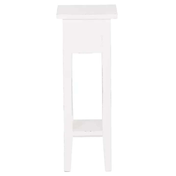 ΒΟΗΘΗΤΙΚΟ ΤΡΑΠΕΖΑΚΙ RAMU HM9484.03 ΑΠΟ ΜΑΟΝΙ ΞΥΛΟ ΛΕΥΚΟ ΜΕ ΣΥΡΤΑΡΑΚΙ 25x25x66,5Υεκ