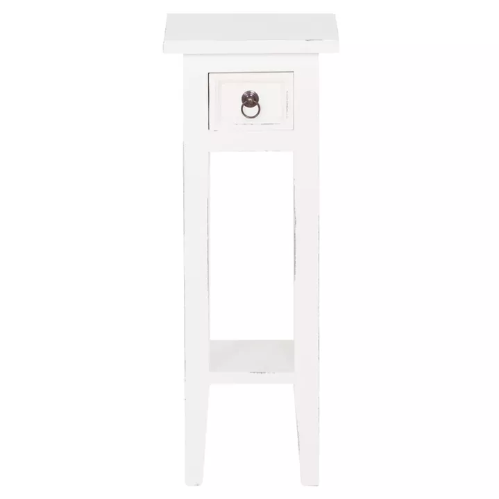 ΒΟΗΘΗΤΙΚΟ ΤΡΑΠΕΖΑΚΙ RAMU HM9484.03 ΑΠΟ ΜΑΟΝΙ ΞΥΛΟ ΛΕΥΚΟ ΜΕ ΣΥΡΤΑΡΑΚΙ 25x25x66,5Υεκ