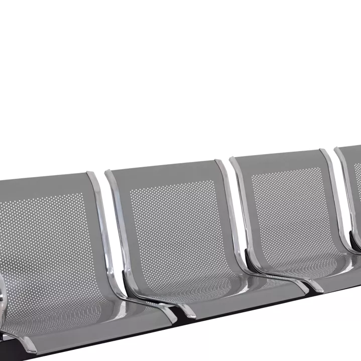 BENCH 4-SEATER AIRPORT-TYPE AVIATOR HM18401 METALLIC MESH IN SILVER/GREY COLOR 223x55x76Hcm.