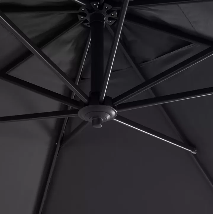 PROFESSIONAL UMBRELLA 2.7x2.7m WITH WATER BASE JAVANTE HM10857.01 GREY ALUM. & SHADE