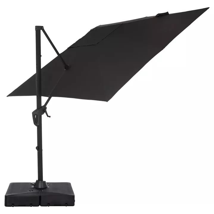 PROFESSIONAL UMBRELLA 2.7x2.7m WITH WATER BASE JAVANTE HM10857.01 GREY ALUM. & SHADE