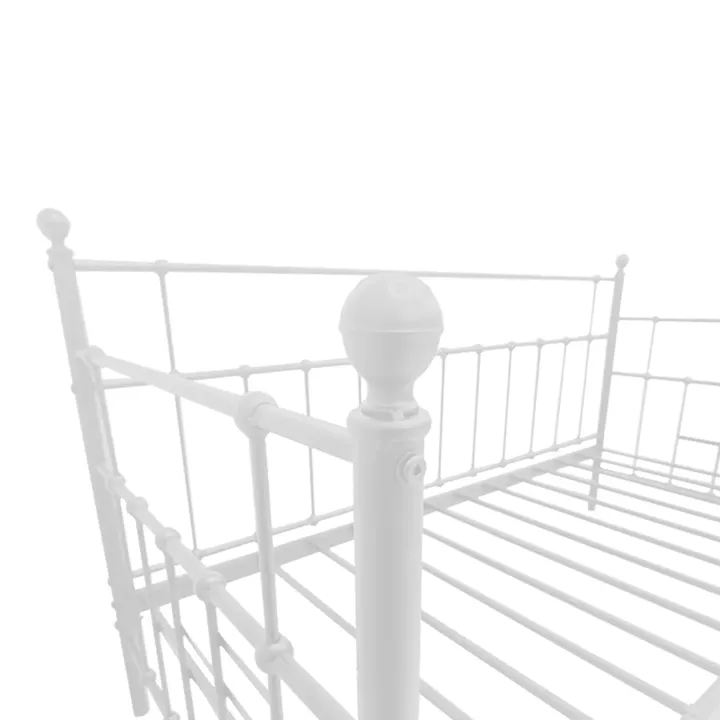 Κρεβάτι-Καναπές Routha pakoworld μεταλλικός λευκό 90x190εκ