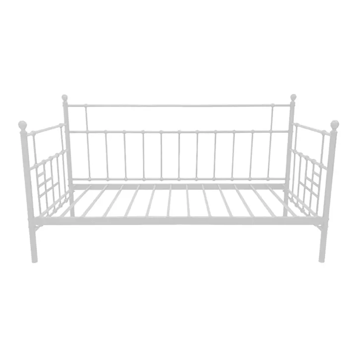 Κρεβάτι-Καναπές Routha pakoworld μεταλλικός λευκό 90x190εκ