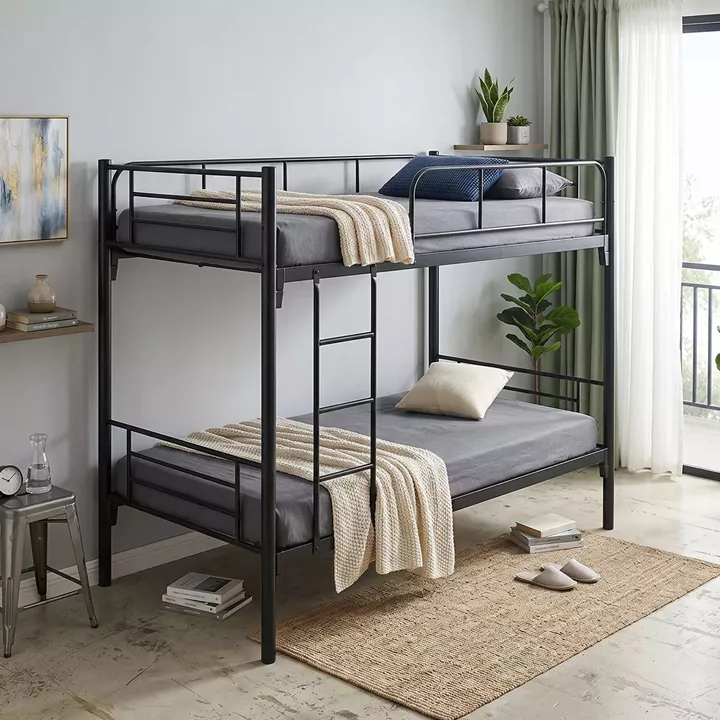 Κρεβάτι-κουκέτα Belit pakoworld μεταλλικό λευκό 90x190εκ