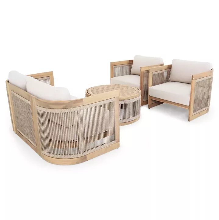 ΣΕΤ ΣΑΛΟΝΙ ΕΞ.ΧΩΡΟΥ 4ΤΜΧ ΣΕΙΡΑ ODYSSEY ΗΜ6264 ΞΥΛΟ ΑΚΑΚΙΑΣ-ΣΧΟΙΝΙ-ΜΠΕΖ ΥΦΑΣΜΑ