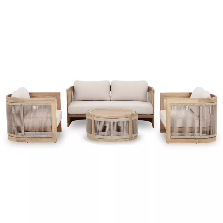 ΣΕΤ ΣΑΛΟΝΙ ΕΞ.ΧΩΡΟΥ 4ΤΜΧ ΣΕΙΡΑ ODYSSEY ΗΜ6264 ΞΥΛΟ ΑΚΑΚΙΑΣ-ΣΧΟΙΝΙ-ΜΠΕΖ ΥΦΑΣΜΑ