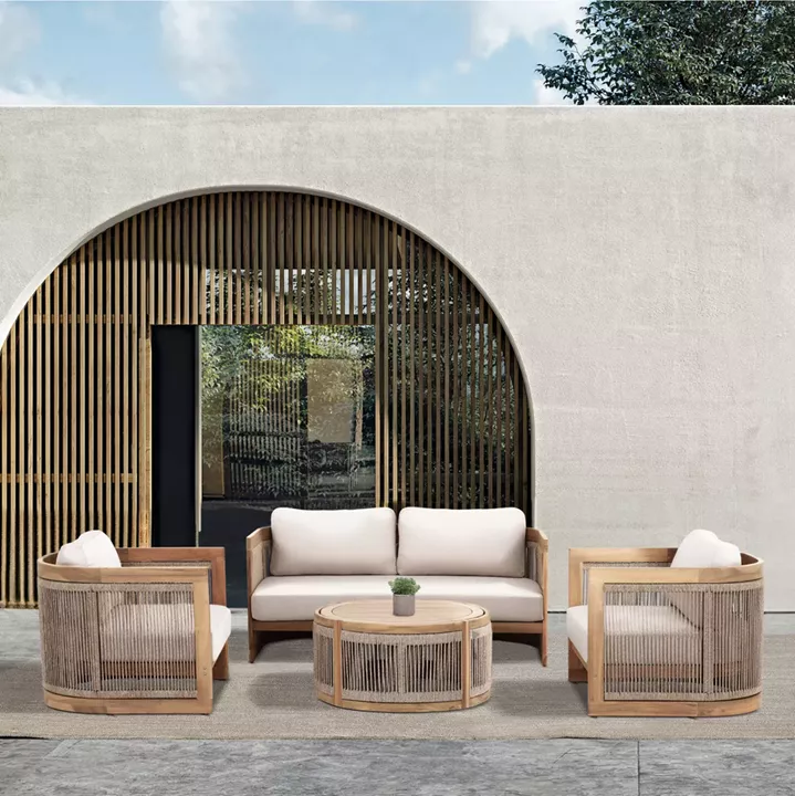 ΣΕΤ ΣΑΛΟΝΙ ΕΞ.ΧΩΡΟΥ 4ΤΜΧ ΣΕΙΡΑ ODYSSEY ΗΜ6264 ΞΥΛΟ ΑΚΑΚΙΑΣ-ΣΧΟΙΝΙ-ΜΠΕΖ ΥΦΑΣΜΑ