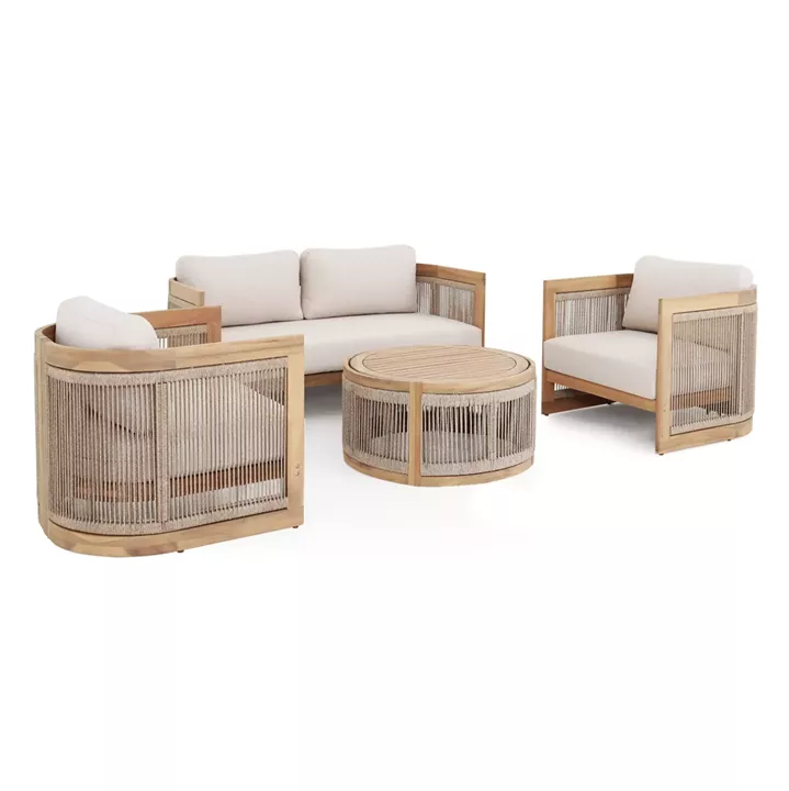 ΣΕΤ ΣΑΛΟΝΙ ΕΞ.ΧΩΡΟΥ 4ΤΜΧ ΣΕΙΡΑ ODYSSEY ΗΜ6264 ΞΥΛΟ ΑΚΑΚΙΑΣ-ΣΧΟΙΝΙ-ΜΠΕΖ ΥΦΑΣΜΑ