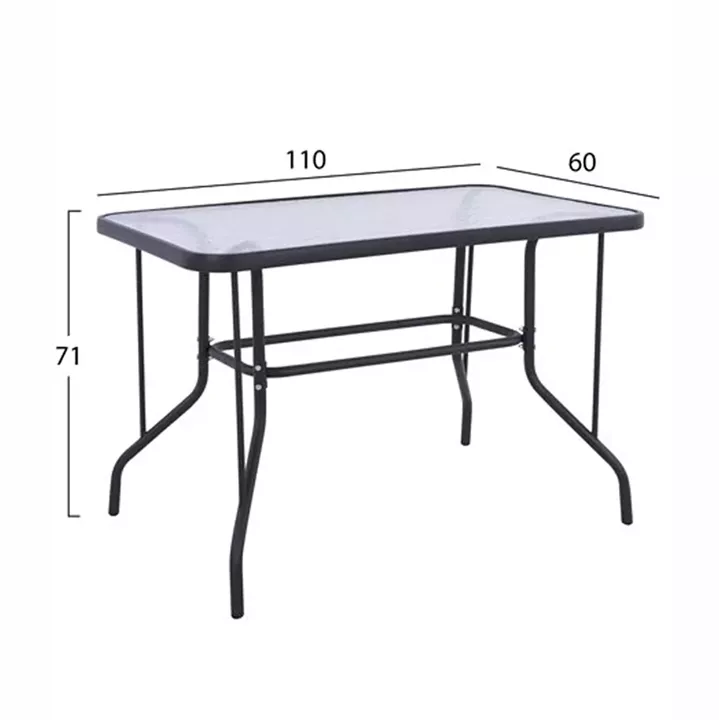 OUTDOOR DINING SET 5PCS LEONE HM10835.01 METAL CHAIRS & TABLE 110x60cm GREY