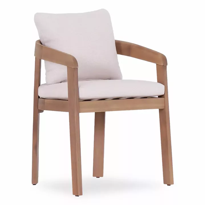 DINING CHAIR CRAVIN HM6441 ACACIA WOOD--CUSHIONS IN BEIGE 58x61x74Hcm.