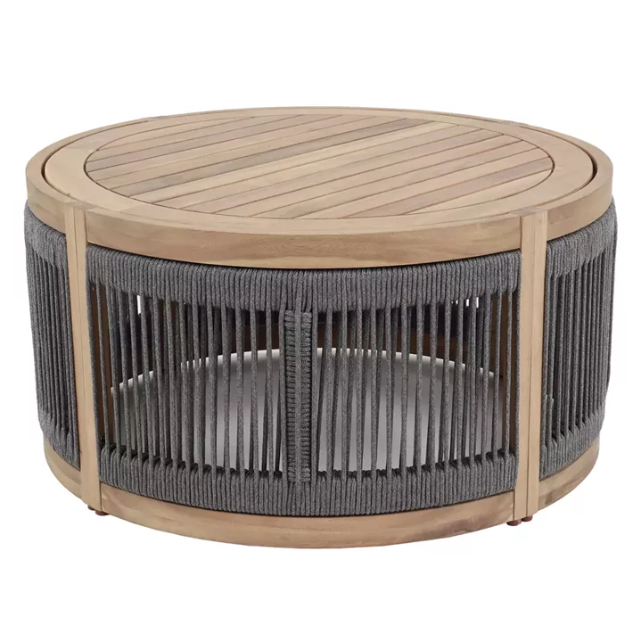 ΤΡΑΠΕΖΙ ΜΕΣΗΣ ΕΞ.ΧΩΡΟΥ ΣΤΡΟΓΓΥΛΟ MORMONT HM6262.02 ΞΥΛΟ ΑΚΑΚΙΑΣ-ΣΧΟΙΝΙ ΓΚΡΙ Φ60x40Υ