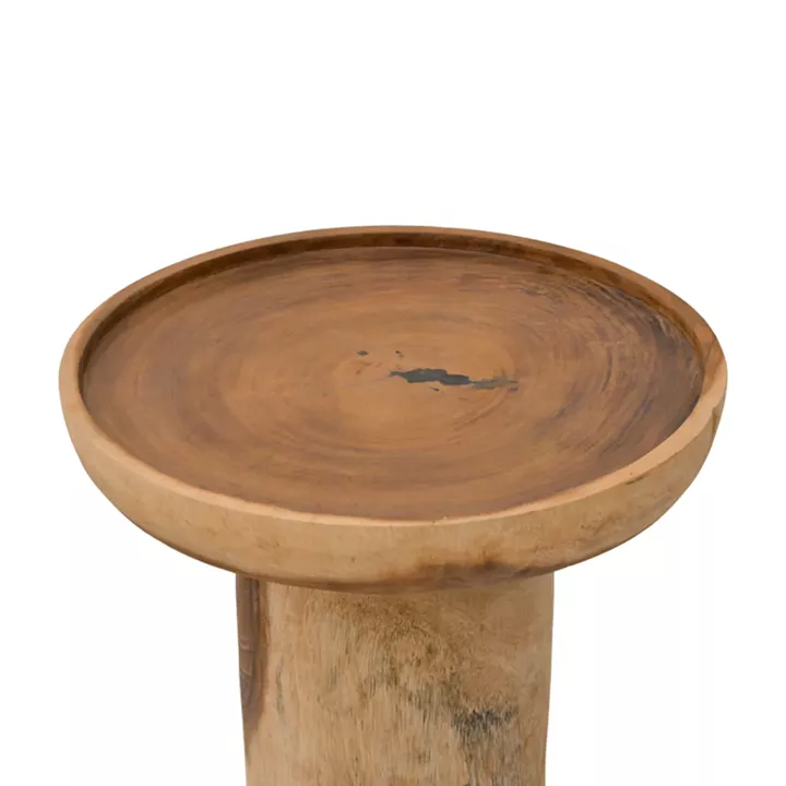 Βοηθητικό τραπέζι Tobola pakoworld suar ξύλο σε φυσική απόχρωση Φ50x55εκ