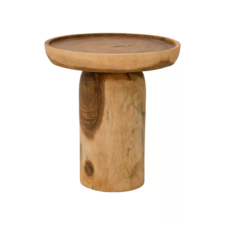 Βοηθητικό τραπέζι Tobola pakoworld suar ξύλο σε φυσική απόχρωση Φ50x55εκ