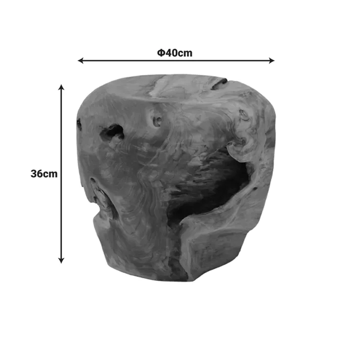 Stool Bolare pakoworld teak wood in natural color D40x35cm