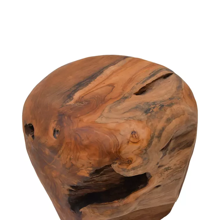 Stool Bolare pakoworld teak wood in natural color D40x35cm