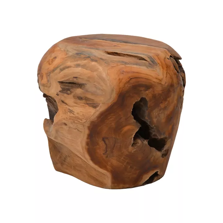 Stool Bolare pakoworld teak wood in natural color D40x35cm