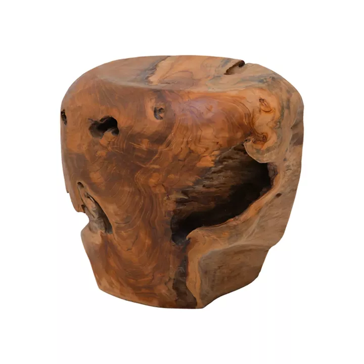 Stool Bolare pakoworld teak wood in natural color D40x35cm