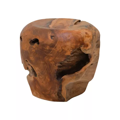 Σκαμπό Bolare pakoworld teak ξύλο σε φυσική απόχρωση Φ40x35εκ