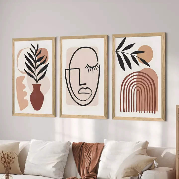 Wall art in frame Temora pakoworld triptyque with digital print 33x0.3x48cm