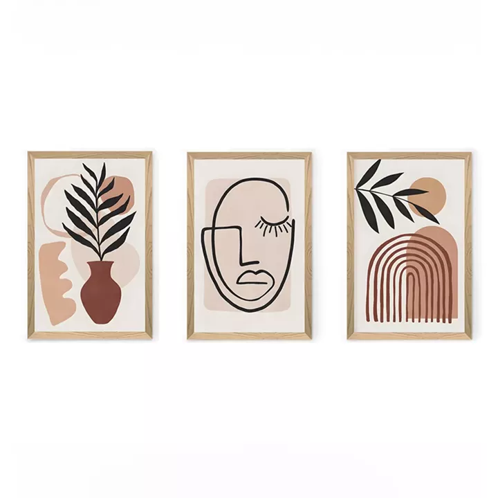 Wall art in frame Temora pakoworld triptyque with digital print 33x0.3x48cm